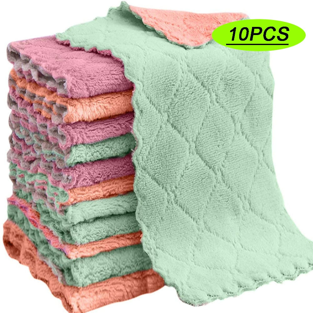 10Pcs Microfiber Absorbent Towel