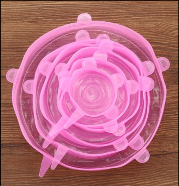 6 Pcs Silicone Food Lid