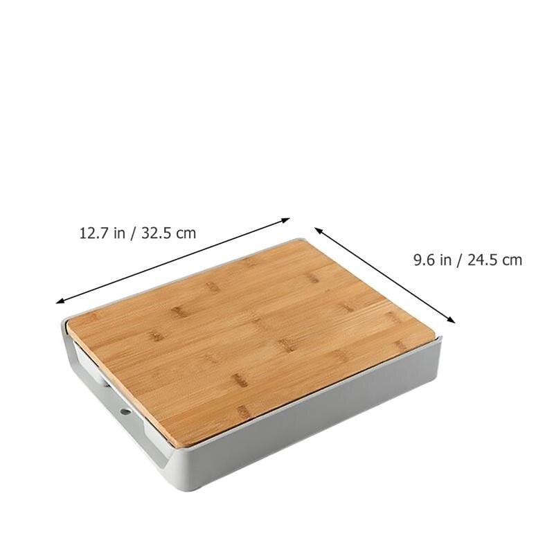 Wood Cutting Board with Container