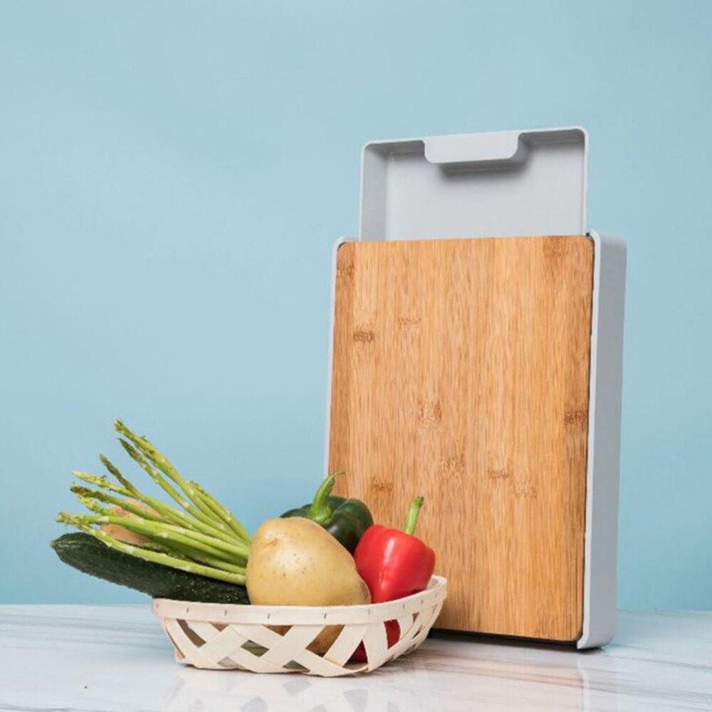 Wood Cutting Board with Container