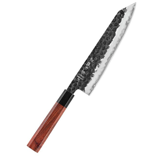 HEZHEN 8.3 Inches Chef Knife 3 Layers Composite Steel High quality Red wood handle Kitchen Accessories